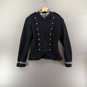 Denim Supply Ralph Lauren Women ZIP Up Military Jacket Black XSmall